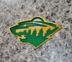 Minnesota Wild Vintage Style Patch  Heather Green Embroidered  Iron On  3 x2 