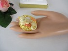 Vtg Estee Lauder 1997  beautiful Kitten  Solid Perfume Compact Enamel Rhinestone