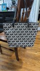 Michael Kors Jet Set Mk Logo Coated Canvas Medium Tote Beige black Zip Gold