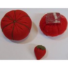 Pin Cushion Tomato Strawberry Antique Lot Sewing Crafts Red Pincushions Old