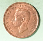 1948  1 Cent Canada          Copper Penny - A Points To Denticle - Inv  Z-806