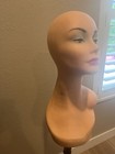 Female Wig Display Mannequin Head Bust Form  Beige Plastic Wig Stand Display
