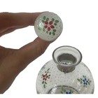 Vintage Czech Hand Painted Glass Perfume Bottle Ball Stopper Dauber Vanity