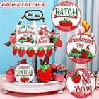 10 Pcs Summer Tiered Tray Decor Sets Strawberry Kitchen Decor Farmhouse Wood