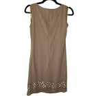 Vtg Worthington Tan Beaded Sequin Chiffon Mini Dress 4 Art Deco Whimsigoth Party