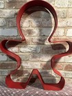 Set Of 3 Gingerbread Men Cookie Cutter red Metal Christmas Decor 27    22 5    14 5   