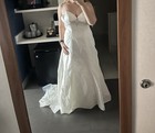 Jasmine White Satin A-line Wedding Dress V-neck Sleeveless Beaded Train 8