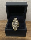 Noble Collection The Hobbit Elrond Gold Council Ring Sterling Gold Plating Sz 12