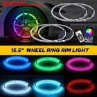 15 5  Double Row Bluetooth App Remote Rgb Chasing Flow Led Truck Wheel Rim Light