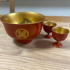 Wajima Lacquer Makie Goldfish Sakazuki Crane Antique Rare Collectible