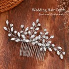  Rhinestone Wedding Hair Comb Silver Bridal Hair Piece Accessories For Women 