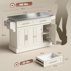 Homcom Rolling Kitchen Island With Cabinets And Drawers  Cream White