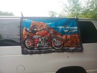 Vintage David Mann Easy Ghost Rider Tapestry Wall Art Harley Davidson 53  X 33