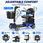 4 Wheel Electric Mobility Scooter For Adults Seniors 350w 350lb Swivel Seat Blue