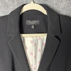 Talbots Blazer Jacket Women s Petites 18wp Black Knit Crest Buttons Lined Office