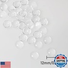 Zzhxsm 120pcs Clear Glass Cabochons 12mm Flat Transparent Round Cabochons Dom