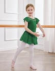 Zaclotre Girls Ballet Leotards Ruffle Sleeve Sparkle Dance Leotard Toddler