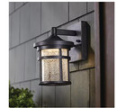 Home Decorators Westbury 8 5 In  Aged Iron Led Outdoor Wall Light W  Clear Glass