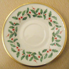 New Lot Set Of 4 Lenox Christmas Holiday Dimension Collection 6  Saucers 2 Tags