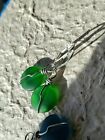 Beach Earrings Sea Glass Silver Plate Long Leverbacks