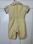 Vtg Cottagecore Cotton Mayfair Retro Embroidered Floral Romper Jumper 3-6 Mths