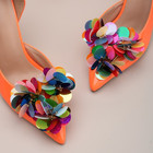 2pcs Colorful Triangular Shoe Clips     Handmade Simulated Fish Scale Decorative