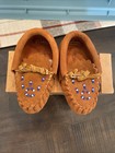Vintage Baby Moccasins Native American  Beaded Fringed New W box Sz 1  brd 