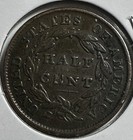 1835 1 2c Classic Head Half Cent - Brothel Token -   28-18 rynn 