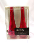 4 Vintage Colored Glass Bottles 2-red 2-clear Bud Vase 7  In Excellent Condition