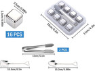 16 Pieces Stainless Steel Ice Cubes  Reusable Ice Cube  Stainless