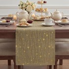 Gold Stars Burlap Table Runner 12x48 Inch  Glitter Metallic 12  X 48  Brown
