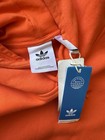 Adidas Men s Orange Fleece Pullover Hoodie L Hooded Drawstring Logo Pockets