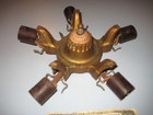 Antique Deco Victorian 5 Bulb Ceiling Light Fixture  Vintage Chandelier No Shade