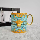 Versace Rosenthal Home Green Medusa Porcelain Coffee Mug Tea Cup With Box