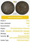 1809 1c  Bn Large Cent Classic Head Key Date Graded Pcgs Genuine - Ag Details 