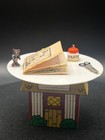 Lot  4  Vintage Dollhouse 1 12 Kids Table   Stools W  Doll Carriage   More Ooak