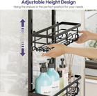 Over The Door Shower Caddy - 4 Tier Rustproof Hanging Shower Organizer With Adju