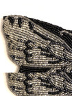 Vtg Neiman Marcus Beaded Black Silver Butterfly Zip Clutch Change Purse Bag