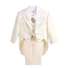 Little Boy Tuxedo wedding Party Baby Boy Suit baby Boys Beige 5-piece Suit Set