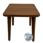  Teak Outdoor Side Table     Reclaimed Solid Teak     Square Design     Water-based 