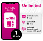T-mobile 30 Days Unlimited Talk  Text    5gb Data  Esim Instant Activation
