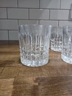 Cut Crystal Double Whiskey Glasses     Set Of 4 Heavy Old Fashioned Rocks Tumblers