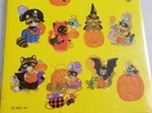 Vtg Nos Halloween Stickers Carlton Cards Cute Animals In Costumes Pumpkin Bat