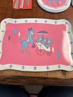 Vintage 13-piece Ohio Art Toy Tin Tea Set Plus Flatware Featuring Poodles