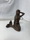 Vintage Bronze Style Cast Iron Mythical Mermaid Figurine