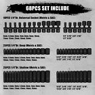 86pcs 1 4 Inch Drive Master Impact Socket Set With Adapters 6-point  Sae metric