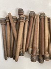 Wood Bobbins Wood Quills Vintage Factory Reclaimed Industrial 7 3 8   Lot Of 30