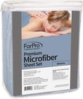 Microfiber Massage Sheet Set Ultra-light Wisteria 3 Piece Fitted Flat Face Rest