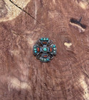 Matl Poulat Salas Vintage Mexico Turquoise Coral Sterling Silver Pin Brooch