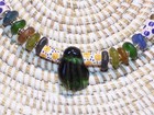African Glass Pendant Trade Bead Choker Ethnic Tribal Boho Jnpm26